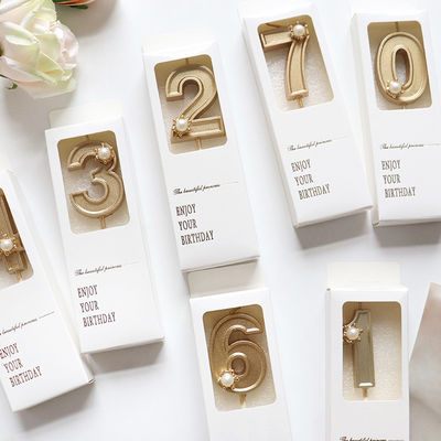 Gepersonaliseerde kleuren doos Druknummer Taart Verjaardag kaars Geschenkdoos Klein Kleine cadeaubon
