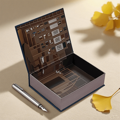 Luxe boek stijl cadeaubon met magnetische sluiting Custom Printed Packaging voor merken Wedding Cosmetics Trendy Design Packaging