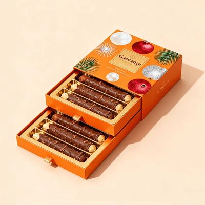 Op maat gemaakt luxe papier klein aardbeien chocoladereep Doos Verpakking High-end cadeaubon