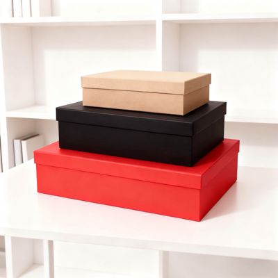 Op Maat Gemaakte Luxe Oranje Deksel Bodem Platte Pak Cadeaudozen Set Met Papieren Zak Kenmerken Matte Laminering Embossing Goudfolie Drukken