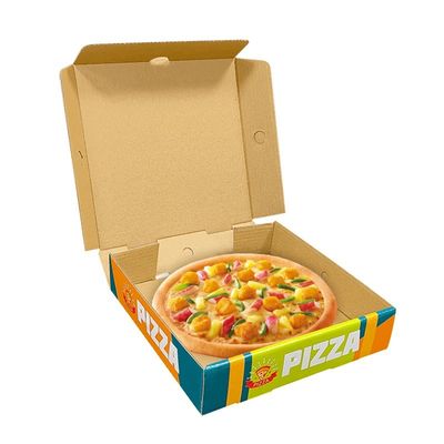 Gepersonaliseerd logo afdrukken wit gegolfde pizza verpakking vouwpapier karton voor voedsel