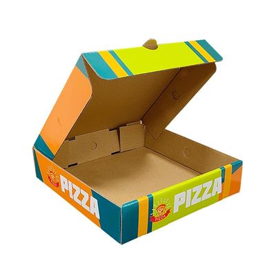 Gepersonaliseerd logo afdrukken wit gegolfde pizza verpakking vouwpapier karton voor voedsel