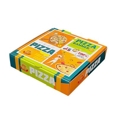 Gepersonaliseerd logo afdrukken wit gegolfde pizza verpakking vouwpapier karton voor voedsel