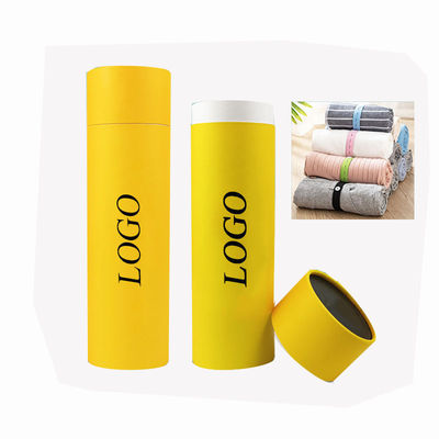 Handgemaakte CMYK karton papier cilinder buis doos verpakking voor sokken en ondergoed