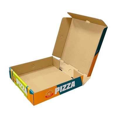 Gepersonaliseerd logo afdrukken wit gegolfde pizza verpakking vouwpapier karton voor voedsel