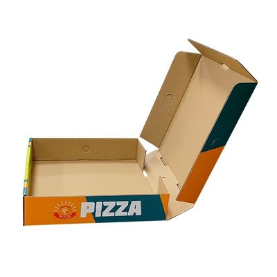 Gepersonaliseerd logo afdrukken wit gegolfde pizza verpakking vouwpapier karton voor voedsel