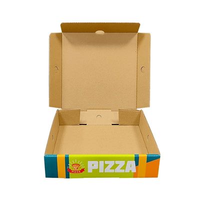 Gepersonaliseerd logo afdrukken wit gegolfde pizza verpakking vouwpapier karton voor voedsel
