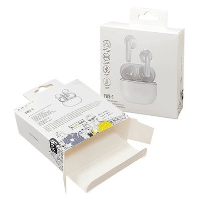 Witboek Tuck End Box Vernis Hoofdtelefoon Oordopje Oordopjes Doos Verpakking
