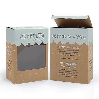Bruin kraftpapier Tuck End Box Verpakking Met Doorzichtige PVC Venstermappen
