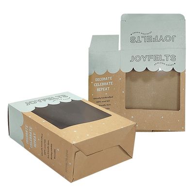 Bruin kraftpapier Tuck End Box Verpakking Met Doorzichtige PVC Venstermappen