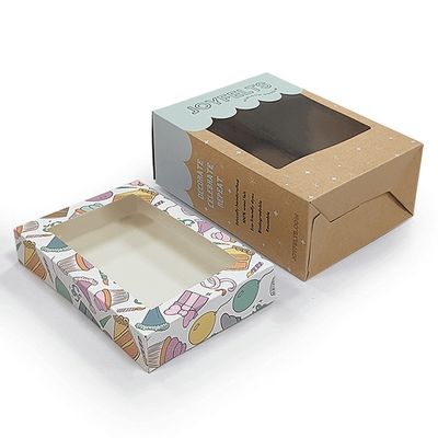Bruin kraftpapier Tuck End Box Verpakking Met Doorzichtige PVC Venstermappen