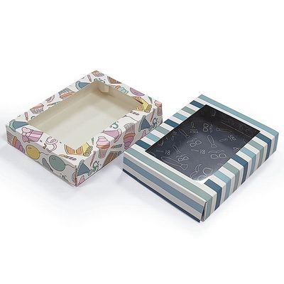 Bruin kraftpapier Tuck End Box Verpakking Met Doorzichtige PVC Venstermappen
