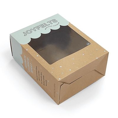 Bruin kraftpapier Tuck End Box Verpakking Met Doorzichtige PVC Venstermappen