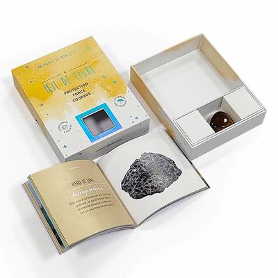 Gem Stone Rock Agate Crystal Twee stukken cadeau dozen maat met papier insert