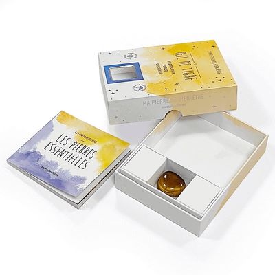 Custom stijve cadeaubon voor kristalglas accessoire holografisch effect en venster op deksel