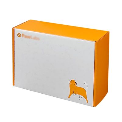 Oranje Huisdiervoedsel Paper Mailer Box Verpakking Eco Friendly Dog Box Type Folders
