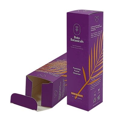 Gecoate verpakkingsdozen van papier voor cosmetische dozen met automatische onderkant, vouwdoos 350 g 500 g