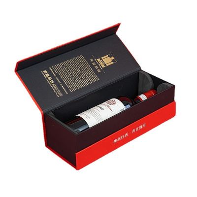 Rigid Magnetic Closure Cardboard Display Box Champagne Whisky Wine Flasje Verpakkingsdoos