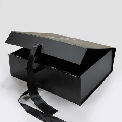 Rectangle Luxe Zwarte Magnetische Geschenkdoos Met Karton Liner Custom Printing Logo