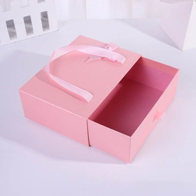 Gratis monster Draagbare lege glijbaan uitpakken Rigid Drawer type cadeaubon zak met lint