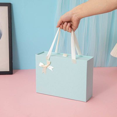 Gratis monster Draagbare lege glijbaan uitpakken Rigid Drawer type cadeaubon zak met lint