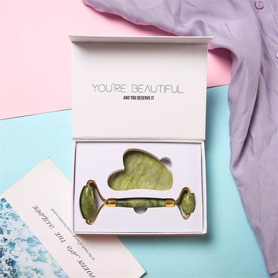 Boek Flap Box Custom Logo Printed Magnetic Rigid Box voor Guasha Jade Gua Sha Roller Tool