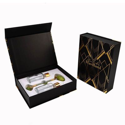 Boek Flap Box Custom Logo Printed Magnetic Rigid Box voor Guasha Jade Gua Sha Roller Tool