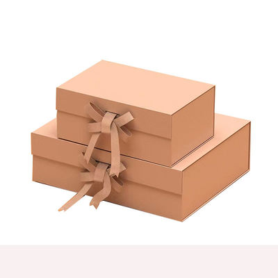 Gepersonaliseerd logo A4 diep geschenk hampers elegante papieren verpakkingsdozen met lint sluiting