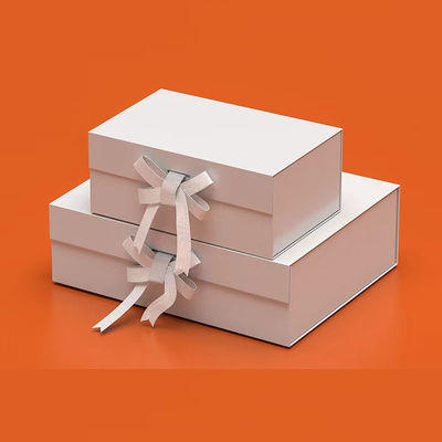 Gepersonaliseerd logo A4 diep geschenk hampers elegante papieren verpakkingsdozen met lint sluiting