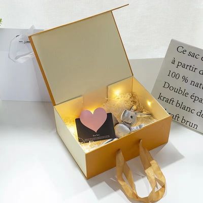A5 diep stevige opvouwbare doos vouwbare magnetische cadeau doos met lint boog stropdasontwerp