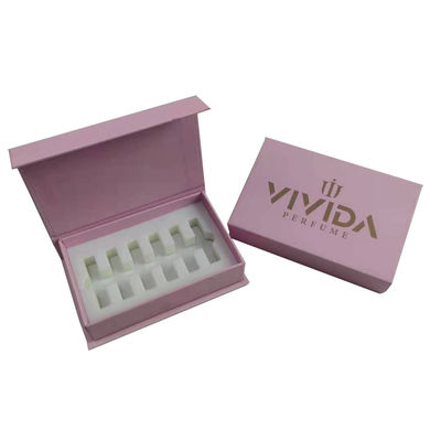 Custom Pink and Gold Logo Vial Parfum Glasfles Verpakkingsdoos voor Mini Parfums
