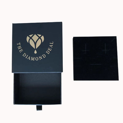 Custom logo gedrukt zwart karton juwelen cadeaubon voor armbanden oorbellen en halskettingen