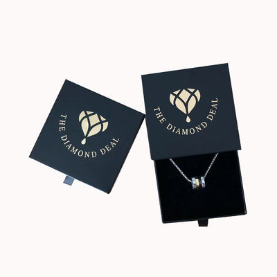 Custom logo gedrukt zwart karton juwelen cadeaubon voor armbanden oorbellen en halskettingen