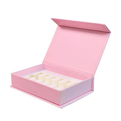 Persoonlijke roze parfum essentiële olie flessen schuim magnetische papieren dozen met mat laminatie