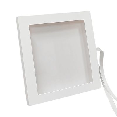 Vierkante kartonnen vertoondoos gerecycled magnetisch afsluitbaar cadeaubon met helder raam