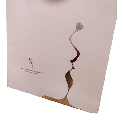 Luxe Custom Logo Gold Foil Printed Kraft Paper Winkelverpakkingszak voor schoenen Kleding