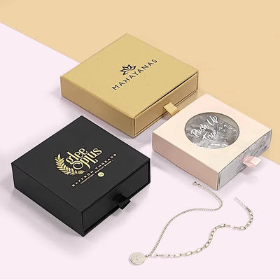 Custom logo halsketting oorbellen juwelen cadeau verpakkingsdoos met schuim in te voegen starre kartonnen doos voor ringen en armbanden
