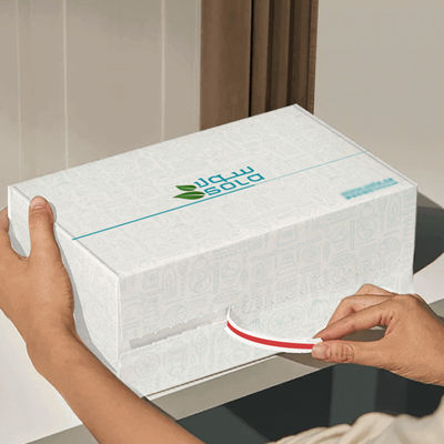 Custom logo gegolfd karton verzending e-commerce verpakkingsdoos traanstrook ritsdoos