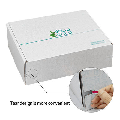 Custom logo gegolfd karton verzending e-commerce verpakkingsdoos traanstrook ritsdoos