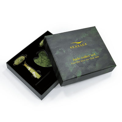 Gepersonaliseerd logo Premium groen kartonnen deksel Top cover en onder Luxe cosmetische verpakking cadeaubon