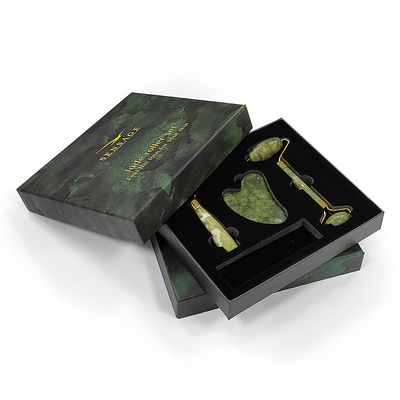 Gepersonaliseerd logo Premium groen kartonnen deksel Top cover en onder Luxe cosmetische verpakking cadeaubon
