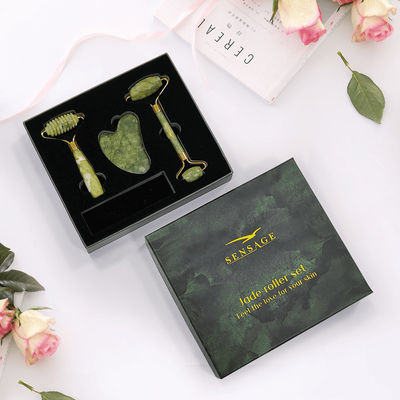 Gepersonaliseerd logo Premium groen kartonnen deksel Top cover en onder Luxe cosmetische verpakking cadeaubon