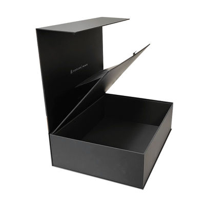 Gepersonaliseerd logoontwerp Zwart Rigid Flat Cardboard Magnetische vouwdozen Regalo Voor cosmetica Geschenkverpakking