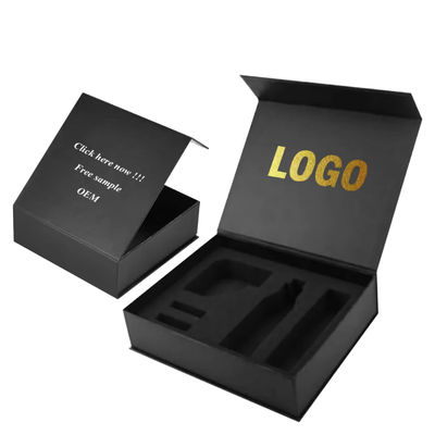 Fabriek Op maat gemaakte verpakkingen Drukdoos Karton Zwart papier Magnet Geschenkdoos Verpakking met binnenschuim