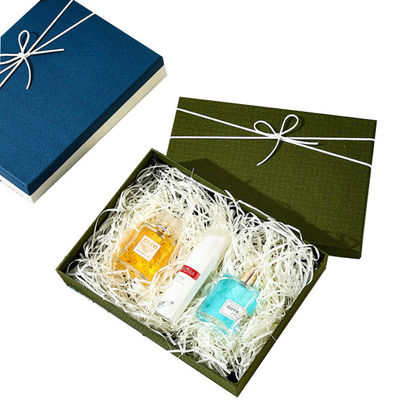 Custom Luxury Cardboard Deksel En Basis Cosmetische Verpakkingsdoos Gepersonaliseerde Gift Box Set Met Ribbon