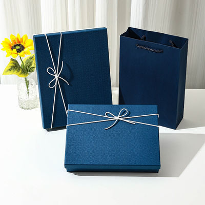 Custom Luxury Cardboard Deksel En Basis Cosmetische Verpakkingsdoos Gepersonaliseerde Gift Box Set Met Ribbon
