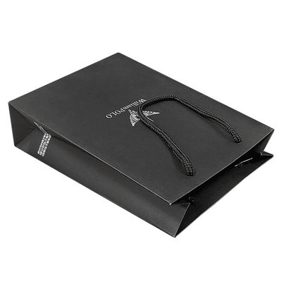 Custom wit zwart papier gewone papieren zakken voor jurken Winkelen met uw eigen logo afgedrukt