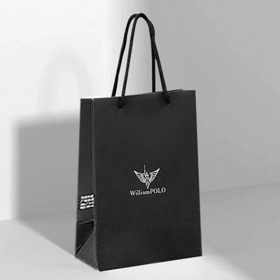 Custom wit zwart papier gewone papieren zakken voor jurken Winkelen met uw eigen logo afgedrukt
