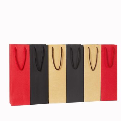 Kleine bedrijven winkelen Custom Logo Gedrukt Handwerk Papier Tote Bag Met Ribbon Handle