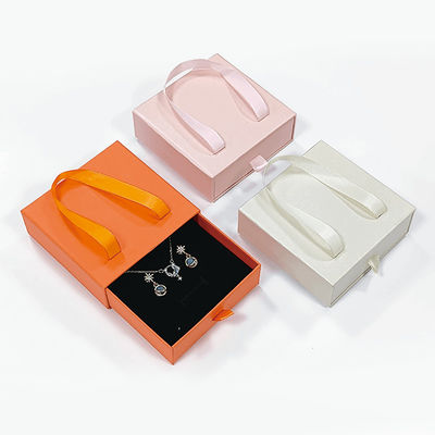 Custom Small Luxury Black Cardboard Paper Box Fashion Jewelry Gift Drawer Slide Packaging Box Met Je Eigen Logo